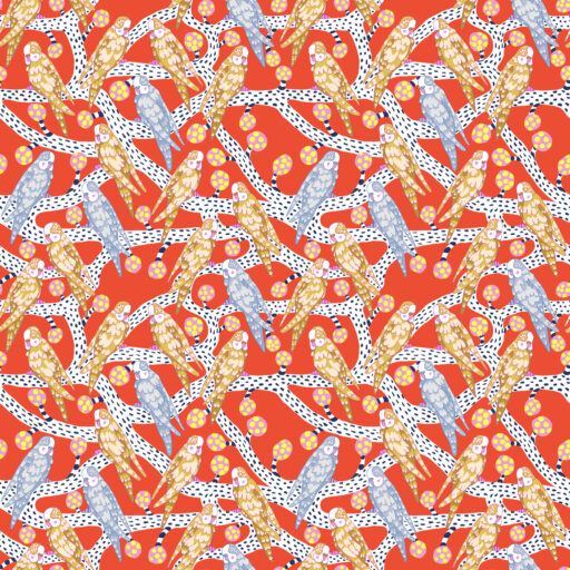Budgie Melody - Vermilion - PWPE006.VERMILION