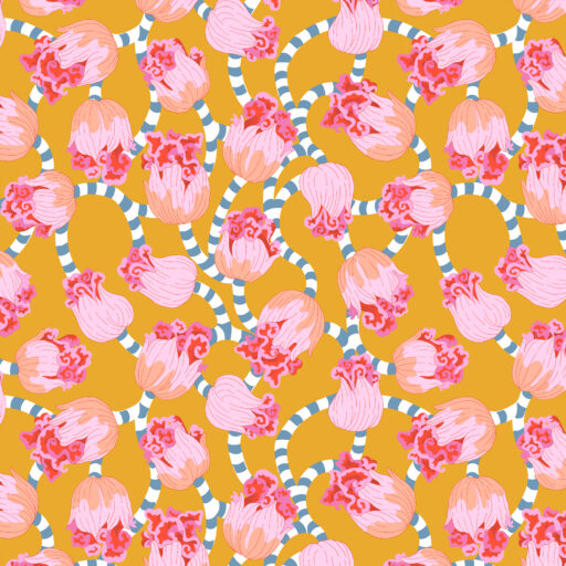 Dancing Swirl - Mustard - PWPE007.MUSTARD