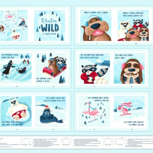 Wild Winter - Book Panel - Ice Blue - 1104BPH-11