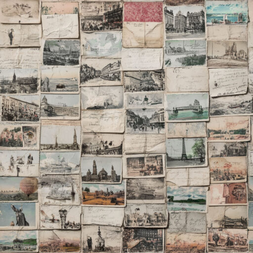Vintage Postcards - Cream - 1142-14