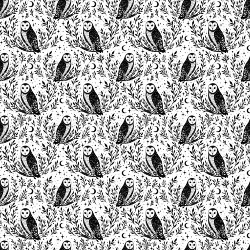 Owl & Moon - White - 1156G-01