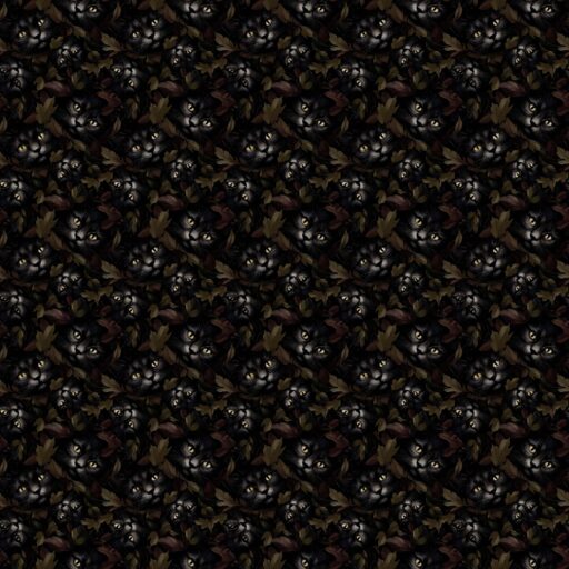 Hidden Cat Faces - Black - 1251-99