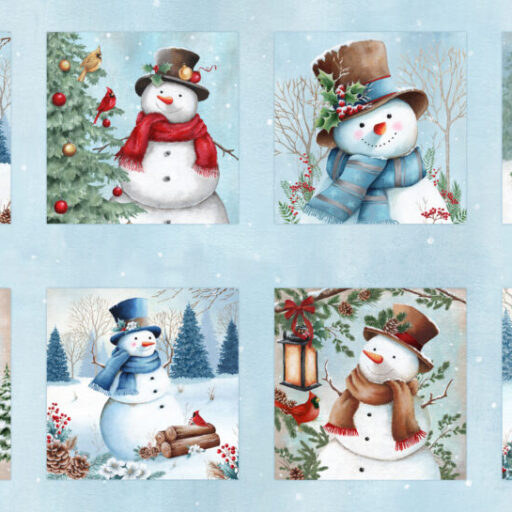 Snowman Blocks  - Multi - 1370BH-70