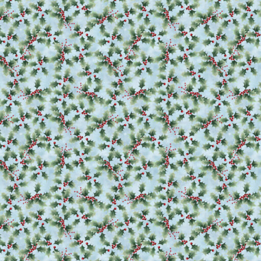 Tossed Holly - Blue - 1376-70