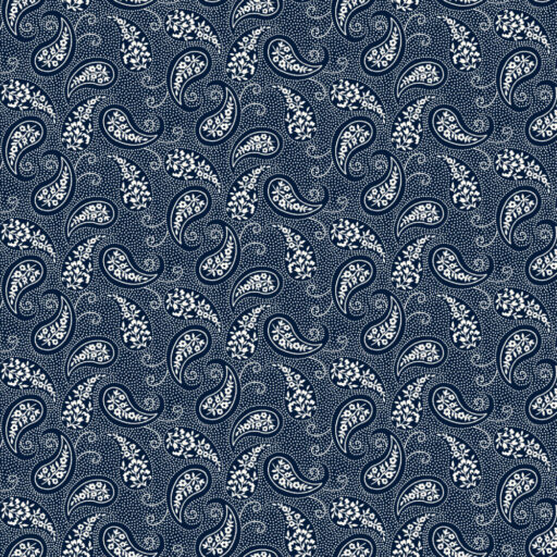 Paisley - Navy Cream - 1478-77
