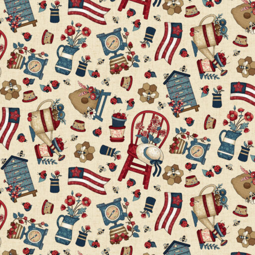 Novelty Toss - Cream Multi - 1487-47