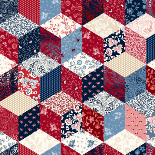 Patriotic Cheater Cloth - Navy Multi - 1488-77