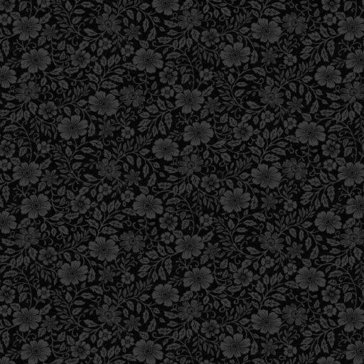 Woodblock Vine - Black - 1586-99