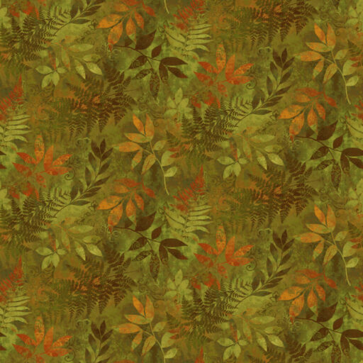 Ferns and Foliage - Green - 1587-66