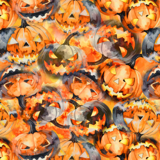 Flaming Pumpkins - Orange - 1643-49