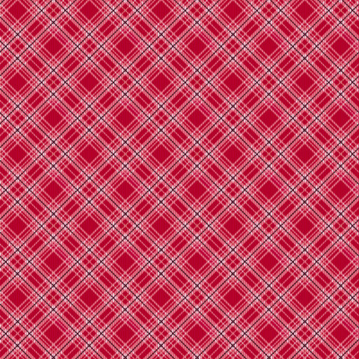 Diagonal Plaid - Red/White - 1726-80