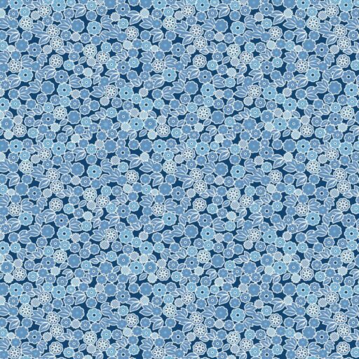 Dense Ditsy Floral - Cyan - 1855-77
