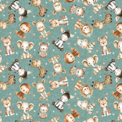 Tossed Characters - Powder Blue - 3153-77