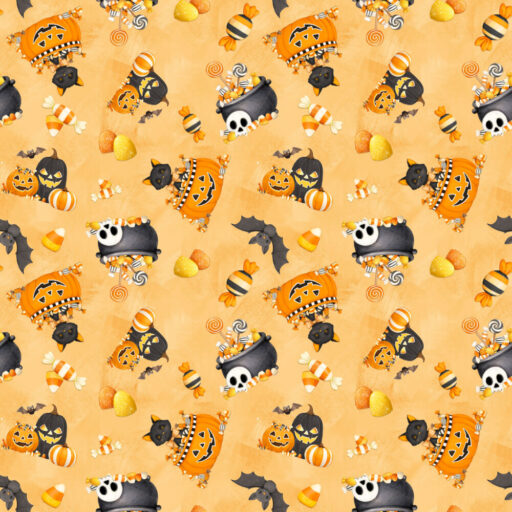 Candy, Bats, and Cauldrons  - Orange - 3319G-33