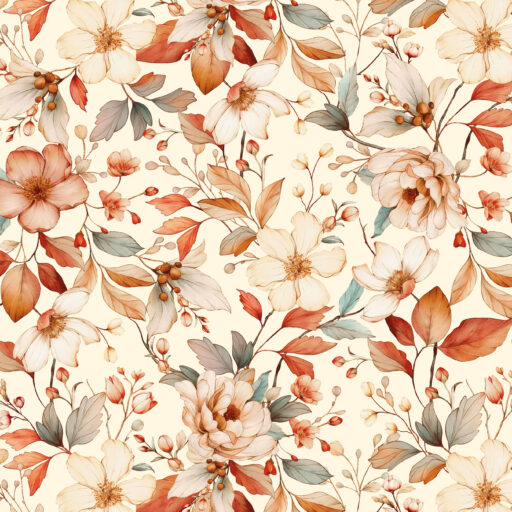 Medium Floral Toss - Cream - 3756-44