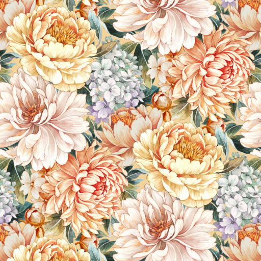 Large Floral Toss - Naples Yellow - 3761-33