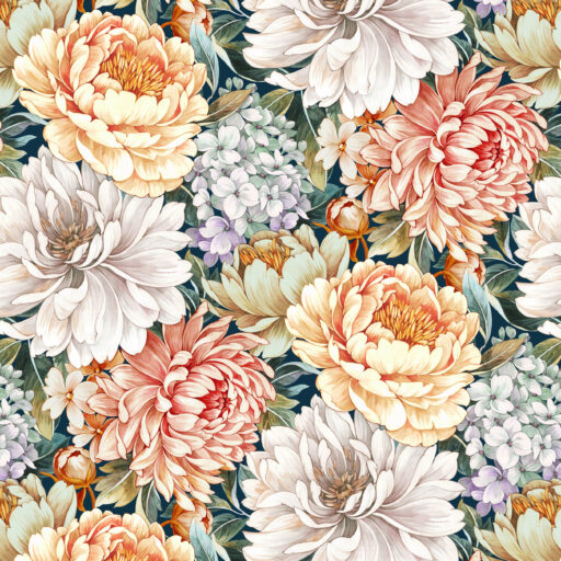 Large Floral Toss - Teal - 3761-76