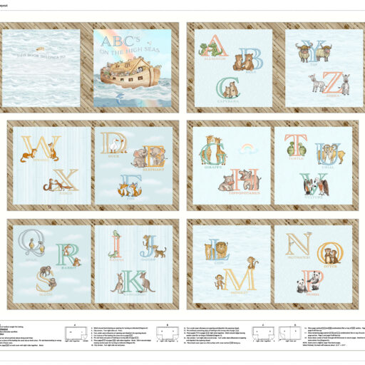 ABC Book Panel - Blue/Timber - 3899PH-73
