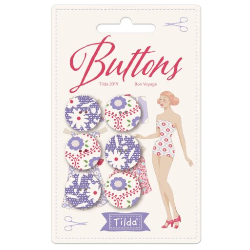 400034 Buttons 18 mm - 6 Buttons - Tilda Bon Voyage