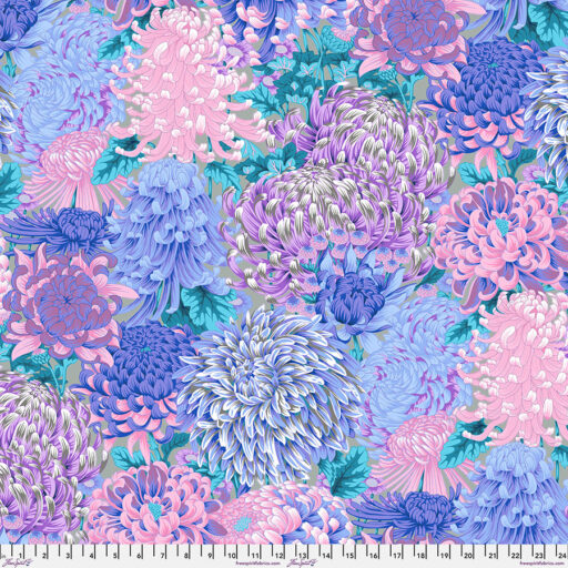Hokusai's Mums - PWPJ107.GREY