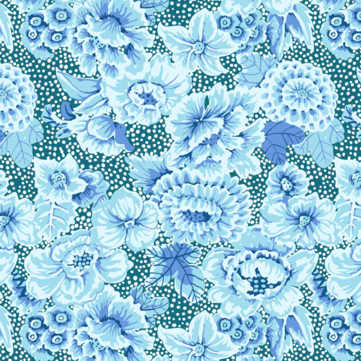 Floral With Dots - PWGP002.BLUE