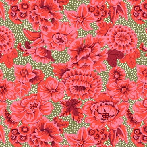 Floral With Dots - PWGP002.RED