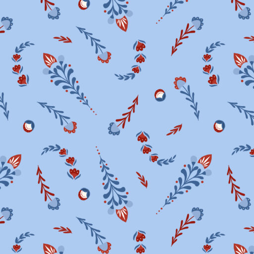 Floral Toss - Lt Blue - T105-013-775