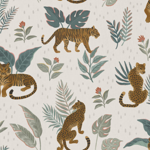 Cats in Jungle - Cream - T120-001-128