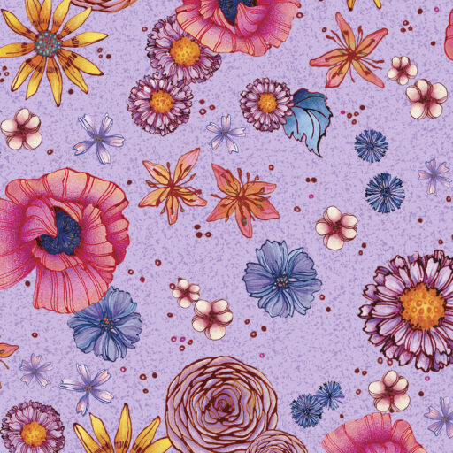 Large Floral - Purple - T130-008-656