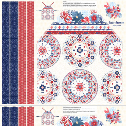 Festive Freedom Apron Panel - Multi - W170-001-157