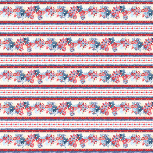 Festive Freedom Border Stripe - Multi - W170-003-157