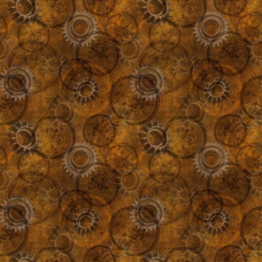 Steampunk Gears Tonal - Rust - 1409-39