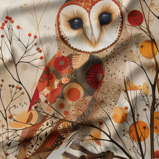 Autumn Owl Panel 36" x 43.5" - Multi - 14260201P-01
