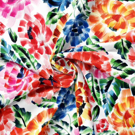 Brush Stroke Floral - White - 21260101-04