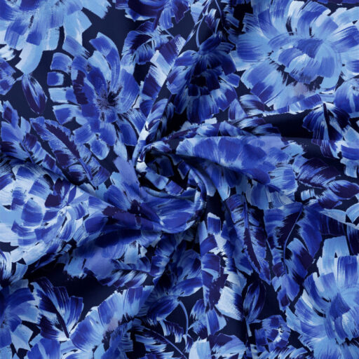 Brush Paint Stroke Floral - Denim - 21260102-02