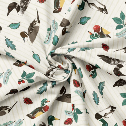 Ducks on Stripes - Cream - 66260102-01