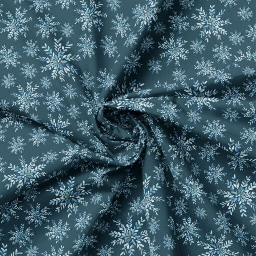Leafy Snowflakes - Navy - 97260107-02