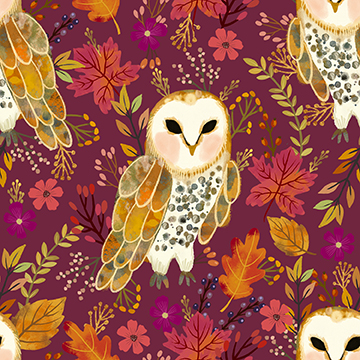 Autumn Owl - Berry - PWMC127-XBERRY