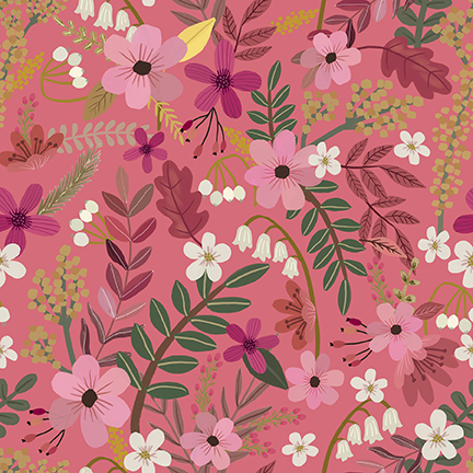 Heart Flowers - Flamingo - PWMC130-XFLAMINGO